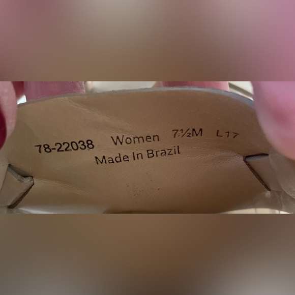 Johnston & Murphy Kayla Multi Bleached Cork/Taupe Leather Heel Shoe; size 7.5 - Picture 5 of 8